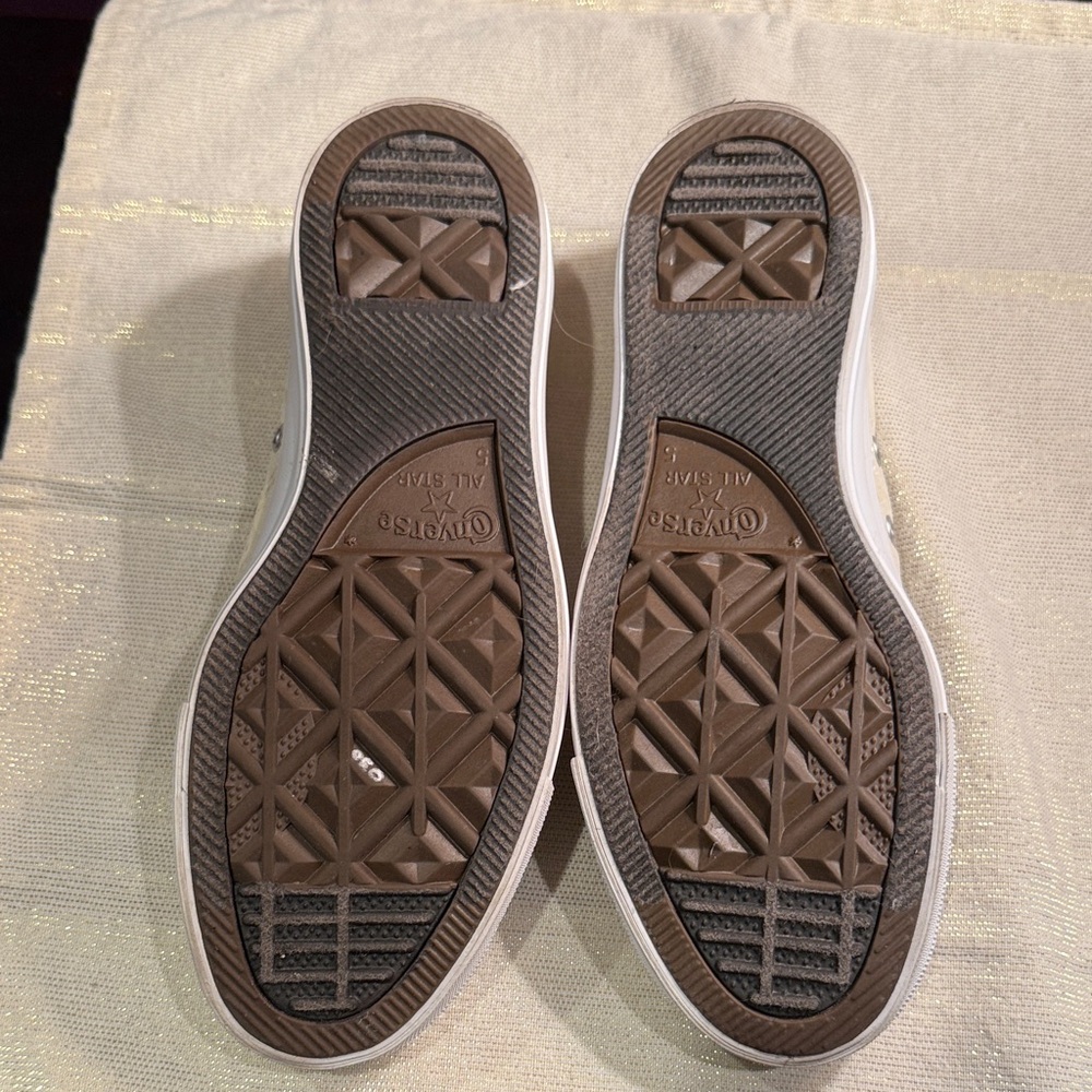 Converse All Star Beige Canvas Sneakers - Picture 2 of 12